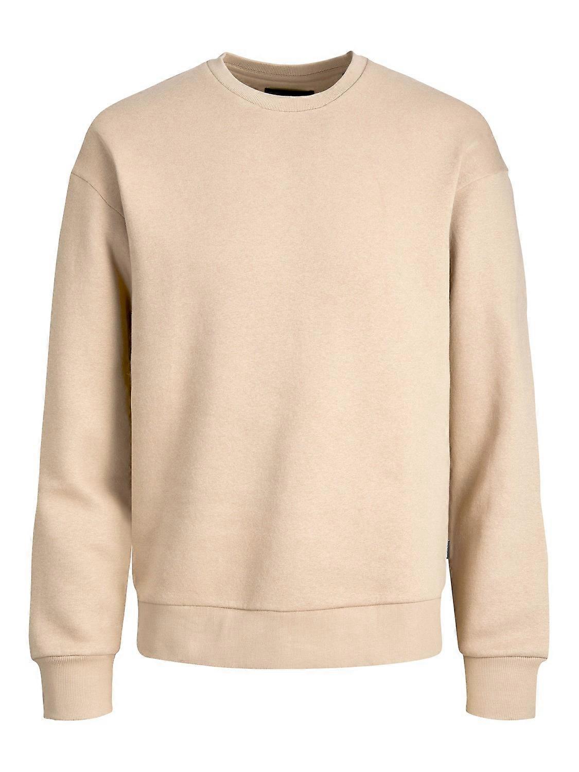 Homme JACK & JONES Basic Sweater Chemise à manches longues Col rond Pull Pull Jumper Beige L
