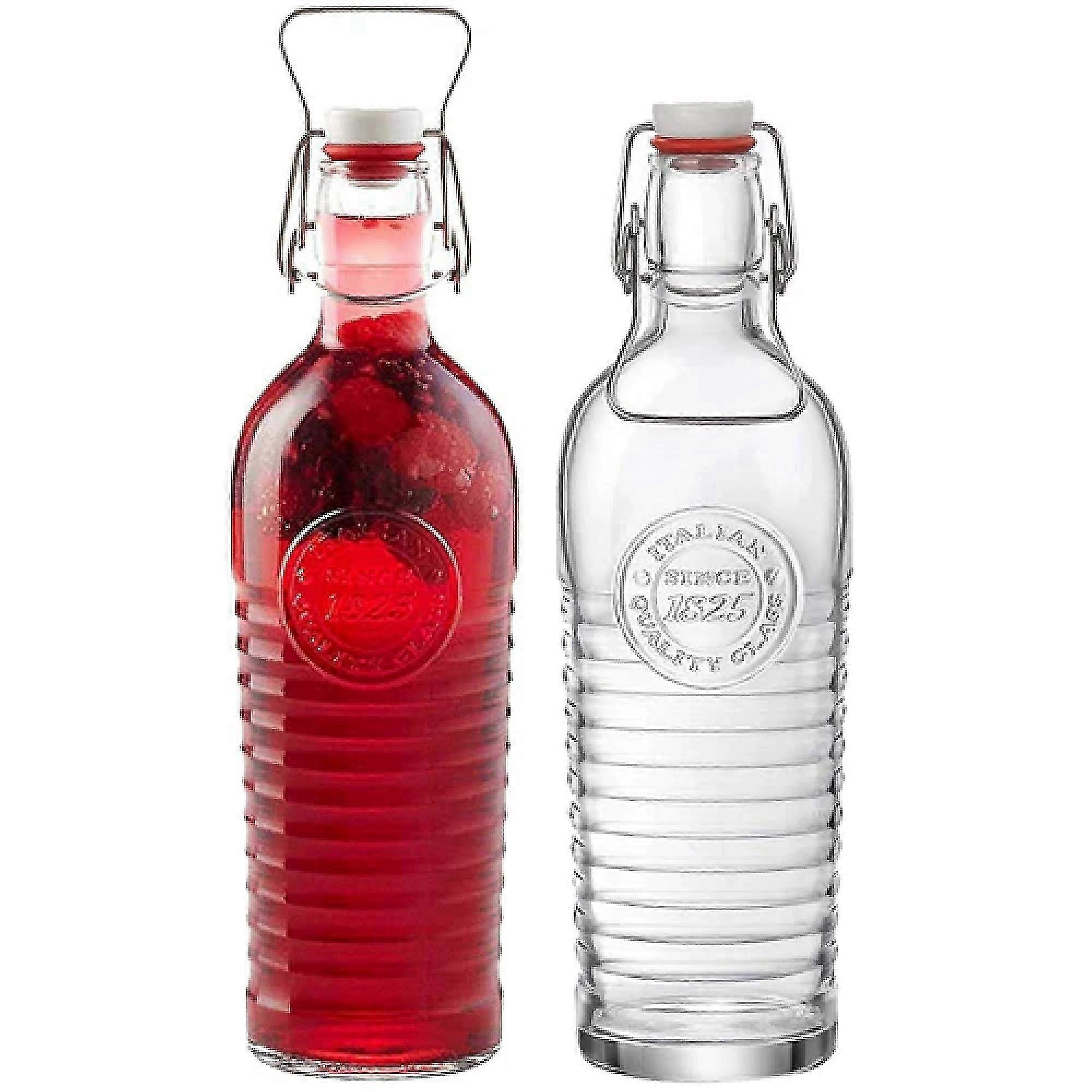 Swing Top Bottle with Handles (Set of 2) - 37.25 oz with Flip Top, Airtight