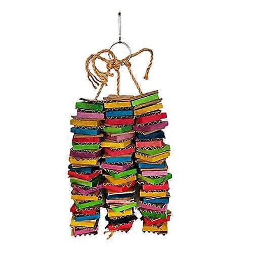 Parrot Toy for African Grey Parrots - Cardboard Chew Toy with Natural Wood for Fun and Stimulation