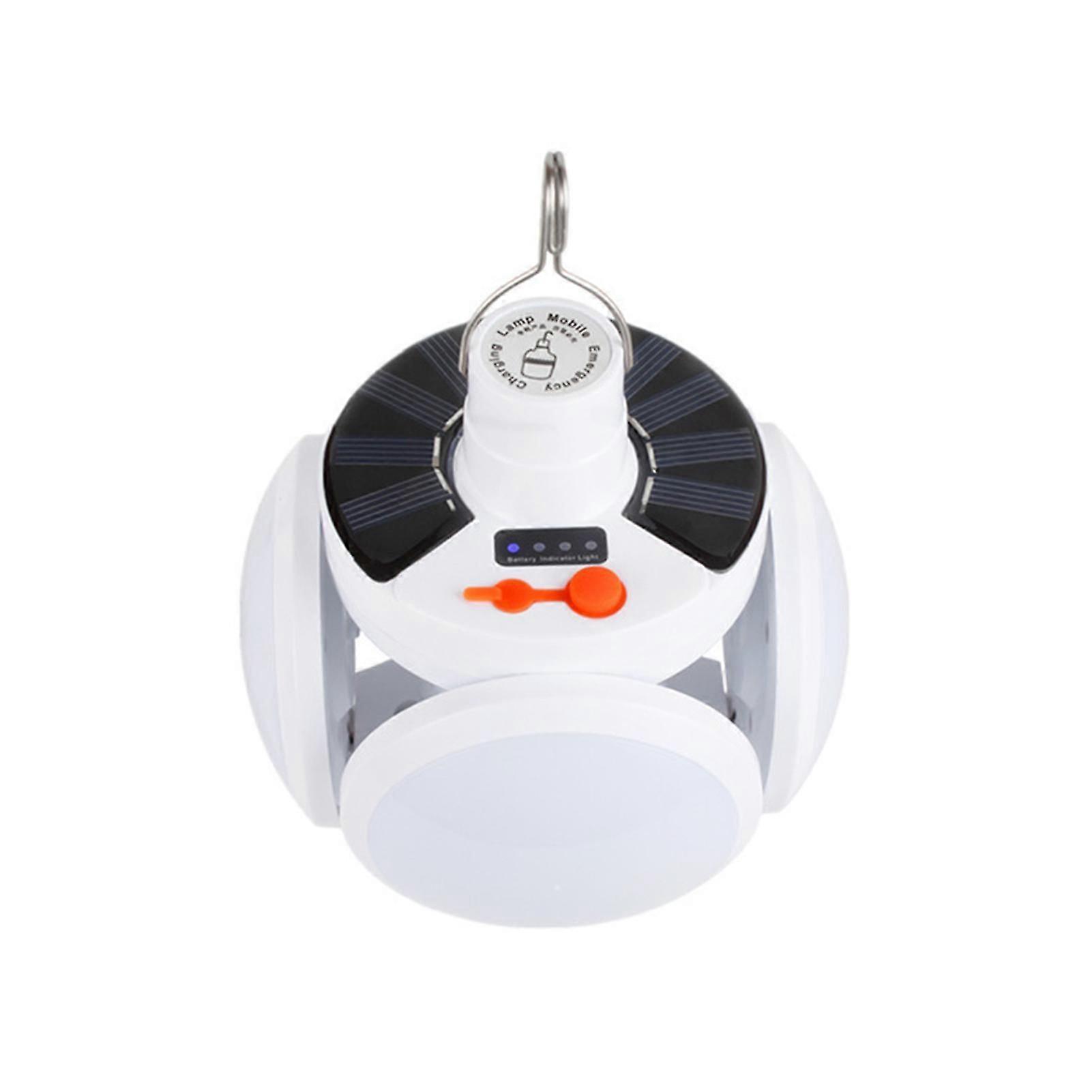 1 Set Portable Bulb Light Solar Powered Abs Folding Led Adjustable Camping Lamp For Home