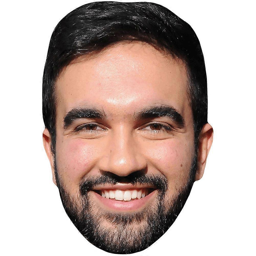 Zohran Mamdani (Smile) Celebrity Mask, Flat Card Face