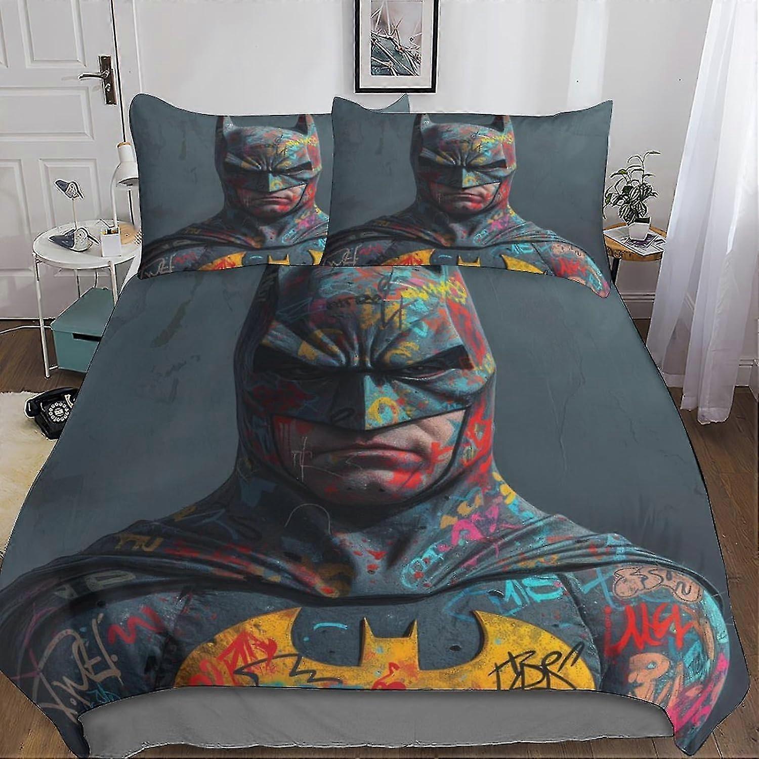 Ninja Brothers Capa de Colcha Conjuntos de Cama - Conjunto de 3 Peças com Capa de Edredom de Anime Impressa em 3D, Capa de Edredom, Microfibra, Fecho de Zíper Oculto