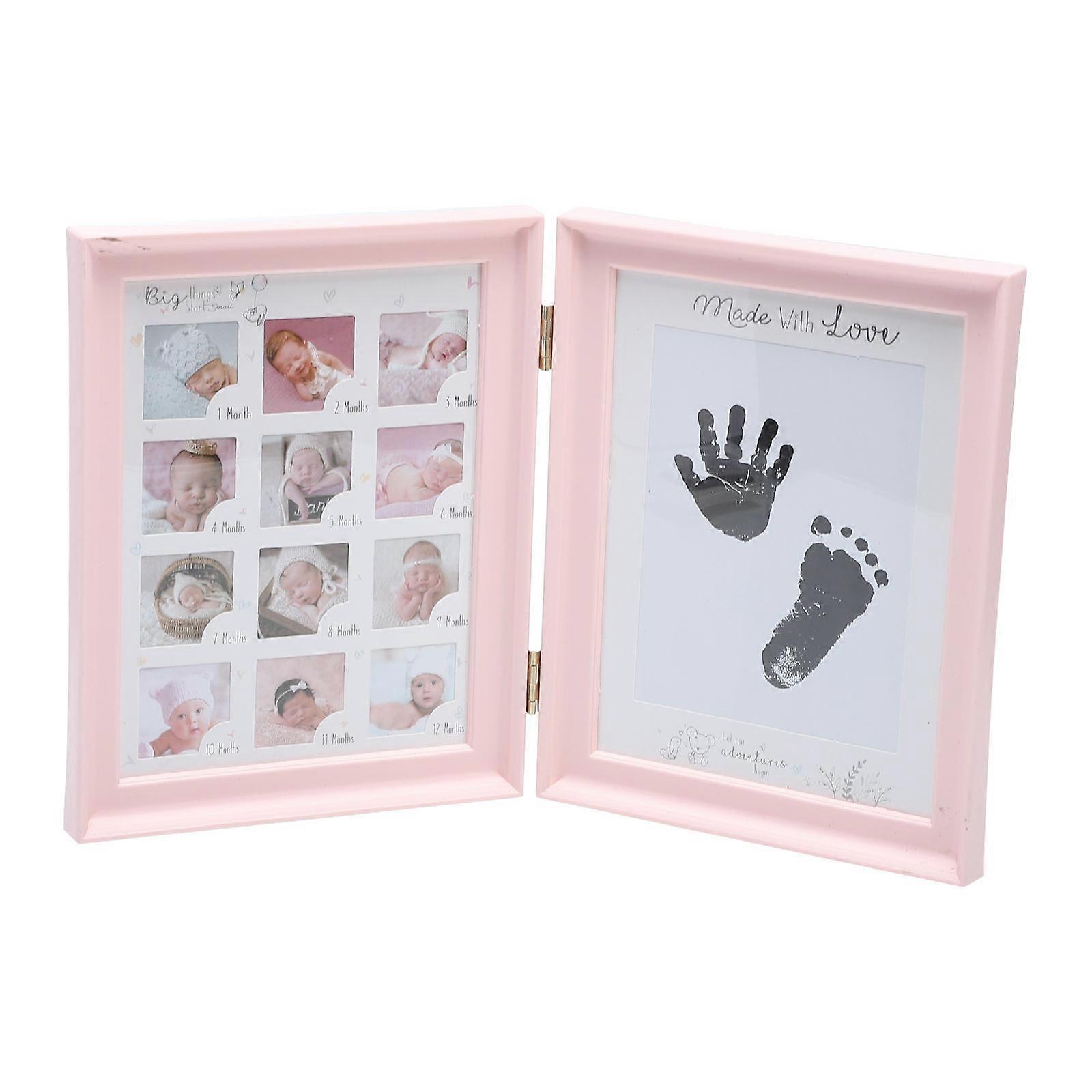 Handprint & Footprint Photo Frame for Newborn Milestones Keepsake Frame for Baby's