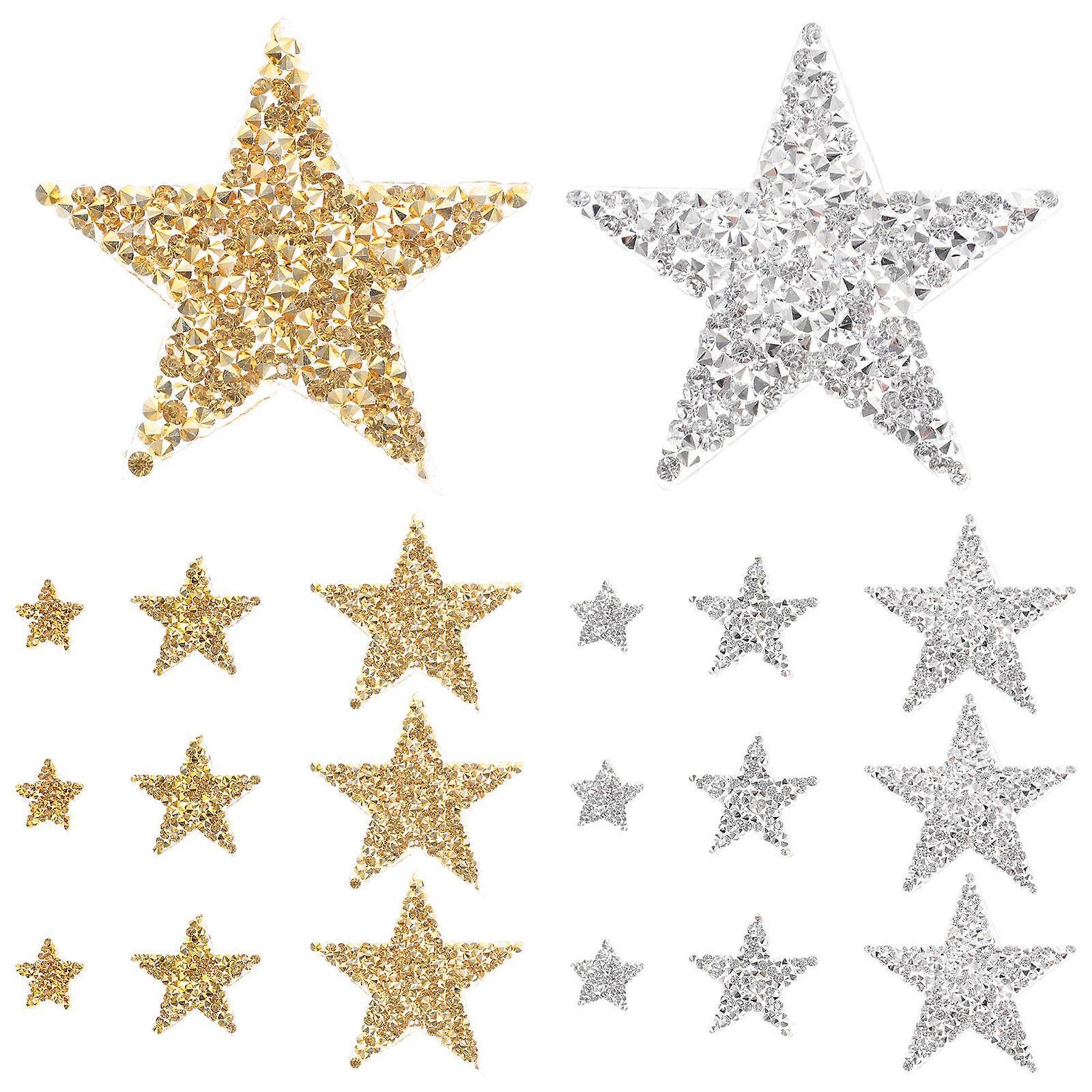 Star Shape Patches for DIY Projects Everyday Use Polyester Material 30Pcs