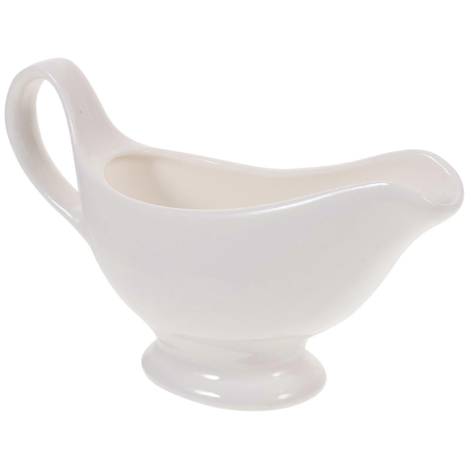 Ceramic Sauce Jug White Use Storage Container 1Pc