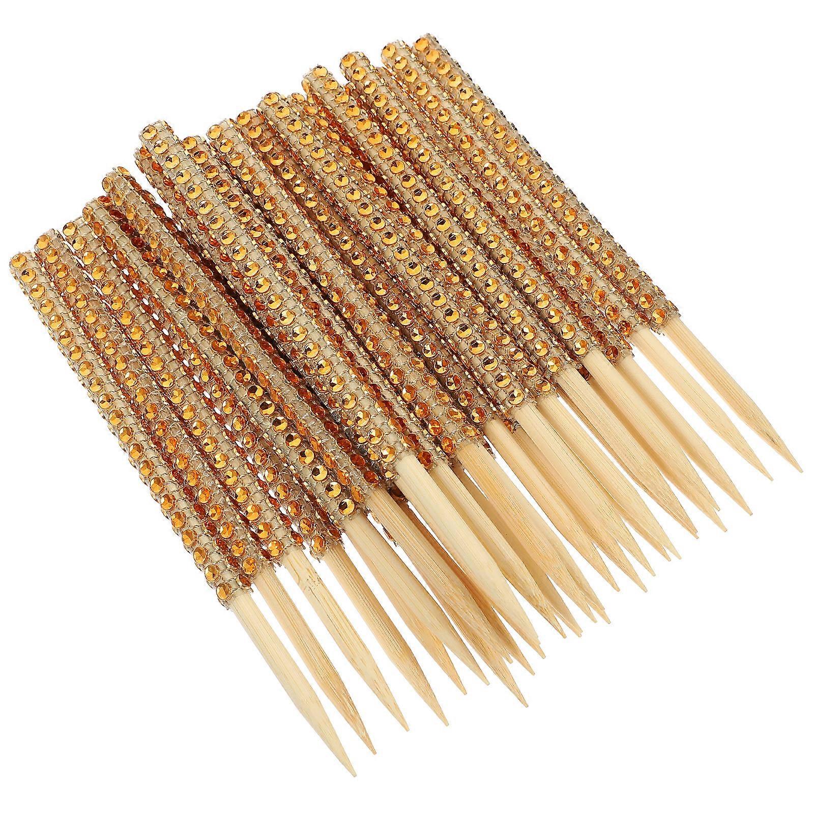 Caramel Apple Sticks Glitter Lollipop Sticks Home Decorative Food Holder 30Pcs