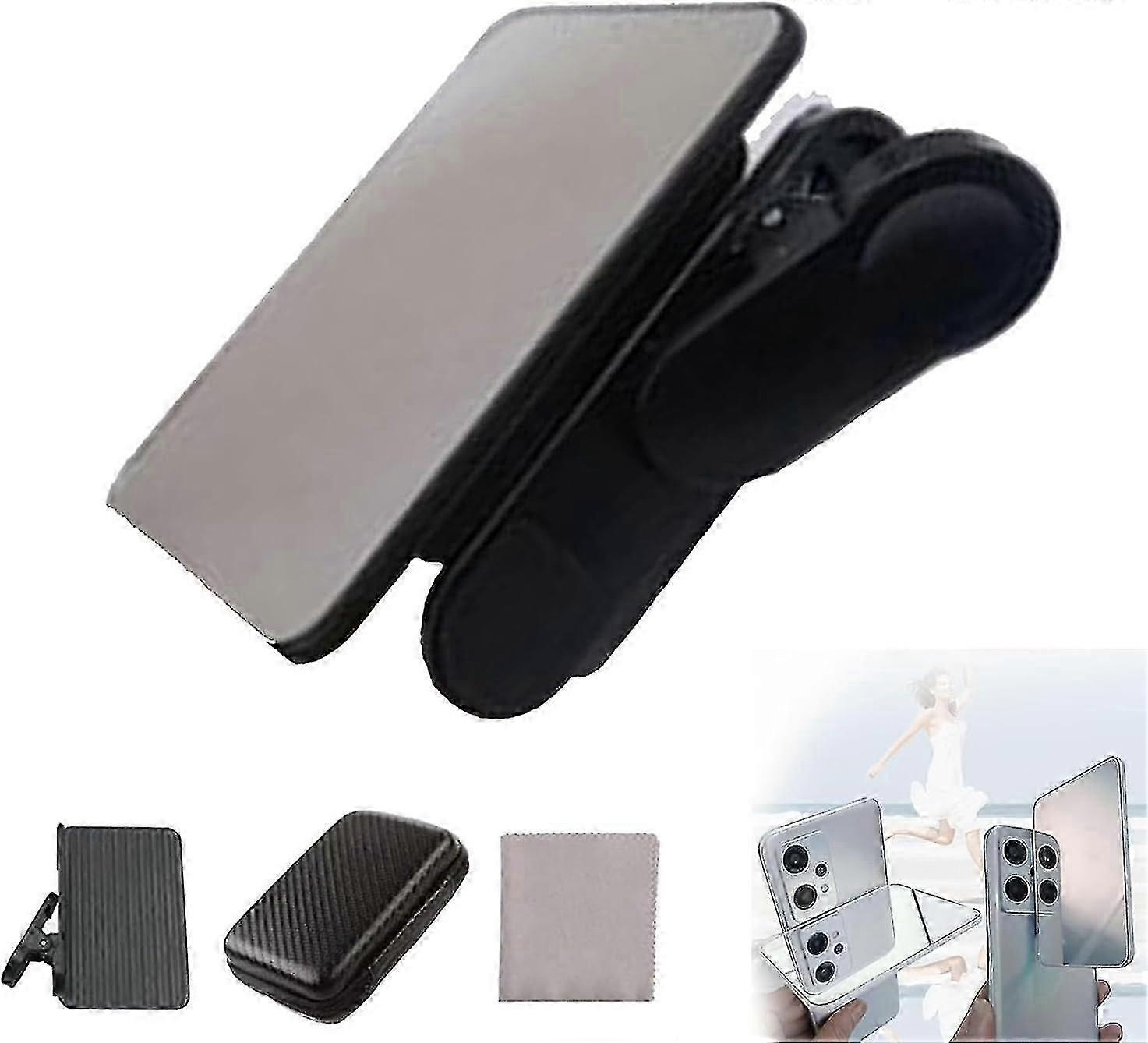 Smartphone Camera Mirror Reflection Clip Kit, Celular Reflexo da Câmera Clip Selfie Reflector