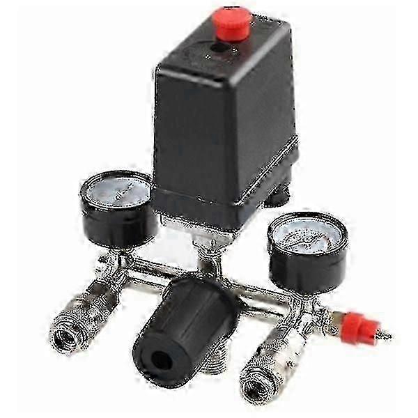 Pressure regulator with pressure monitor for compressor Pressure monitor with 2 displays