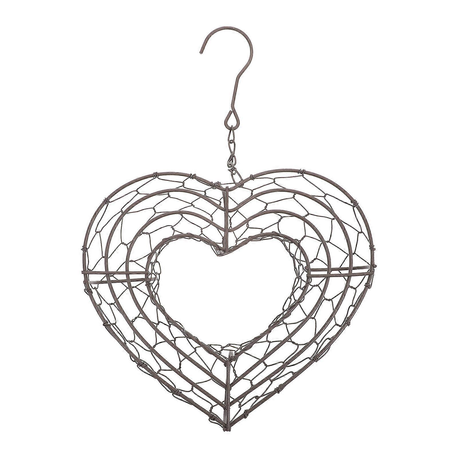 Heart Shaped Iron Wire Wreath Frame Hanger for Succulent Pot Hanging Planter Plant Pot
