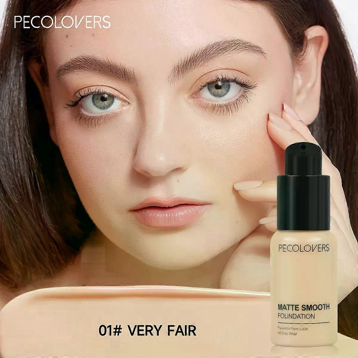 Craft PECOLOVERS Matte Finish Liquid Foundation - Oil-Control, Waterproof, Full Coverage Concealer for All Skin Tones