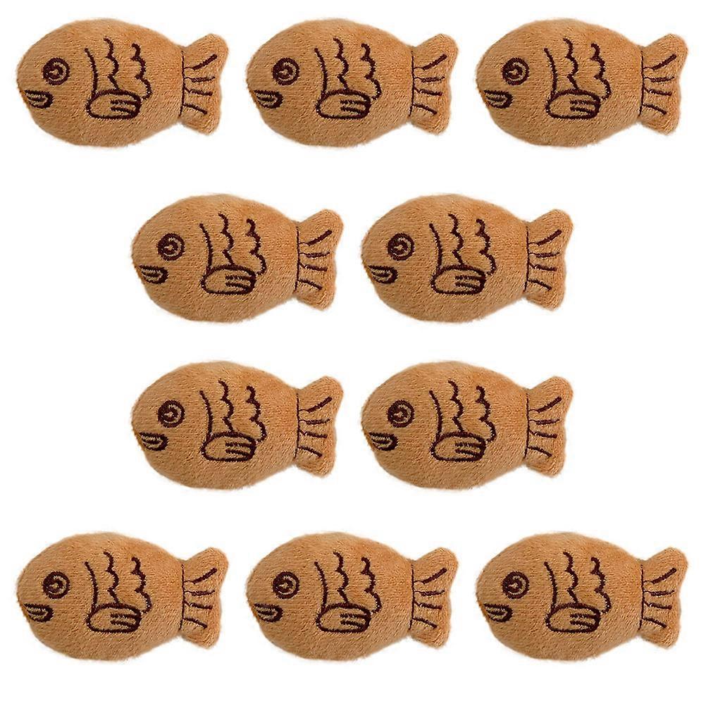 Plush Snapper Brooch 10Pcs Brown for Home Versatile Styling Snapper Brooch