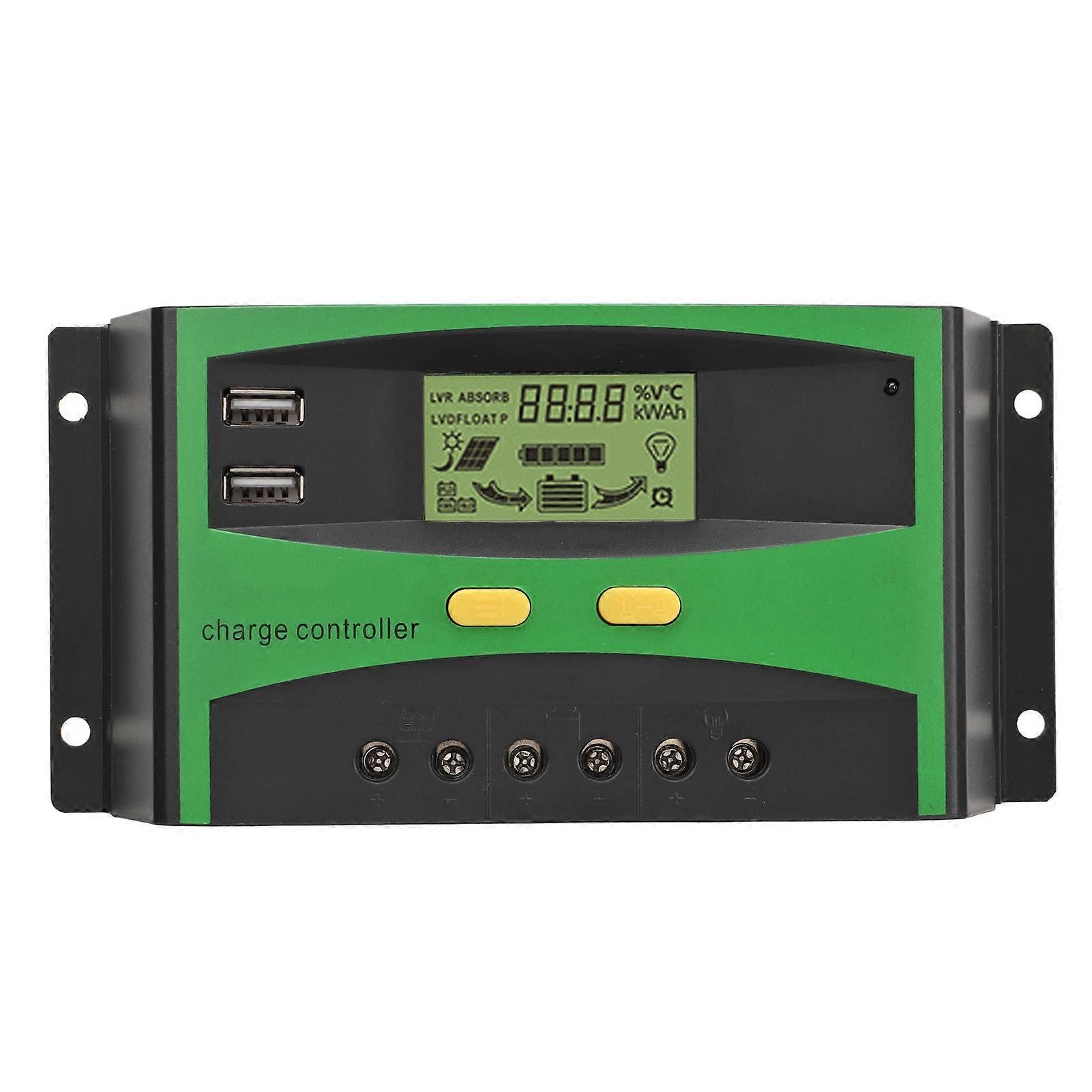 Charge Controller Automatic Recognition LCD Screen Current Display Intelligent Solar Regulator 12V 24V
