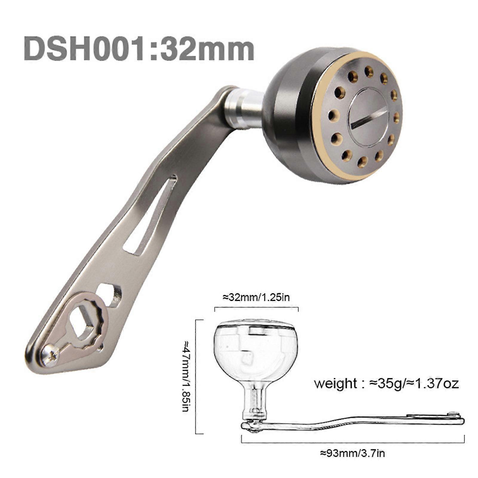 Baitcasting λαβή στροφείων 32mm/1.26in εργονομική λαβή καρουλιών αλιείας μετάλλων για το Baitcasting ασημί μαύρο