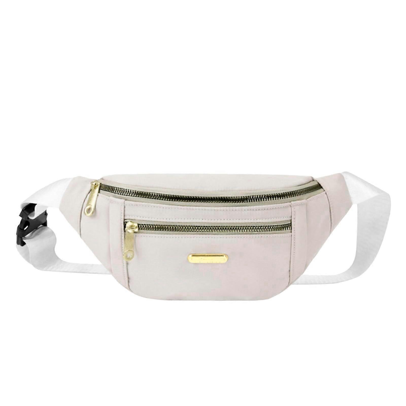 Kleine Umhängetaschen Herren Vielseitige Umhängetasche Lässige Stoff-Tasche Multi-Layer Gürteltasche Groß Weiß Einheitsgröße