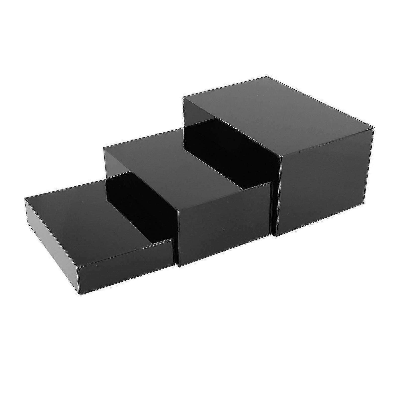 3x Buffet Risers Jewelry Display Risers Decorative Acrylic Cube Display Nesting Risers For Catering Retail Event Buffet Table