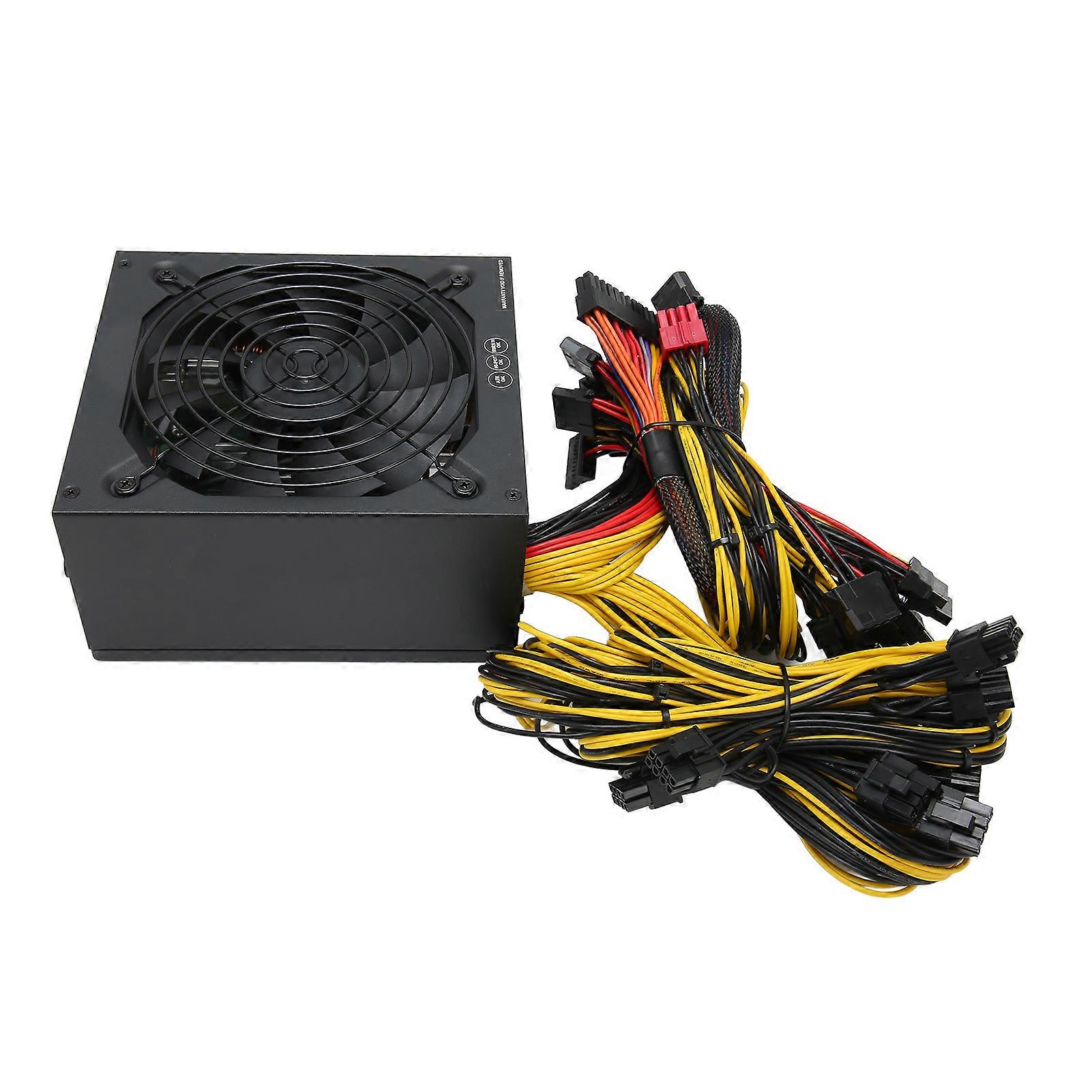 2000W Mining Power Supply with Fan Multi Protection Intelligent Temperature Control Circuit PC Mining Power Supply 110‑264V 