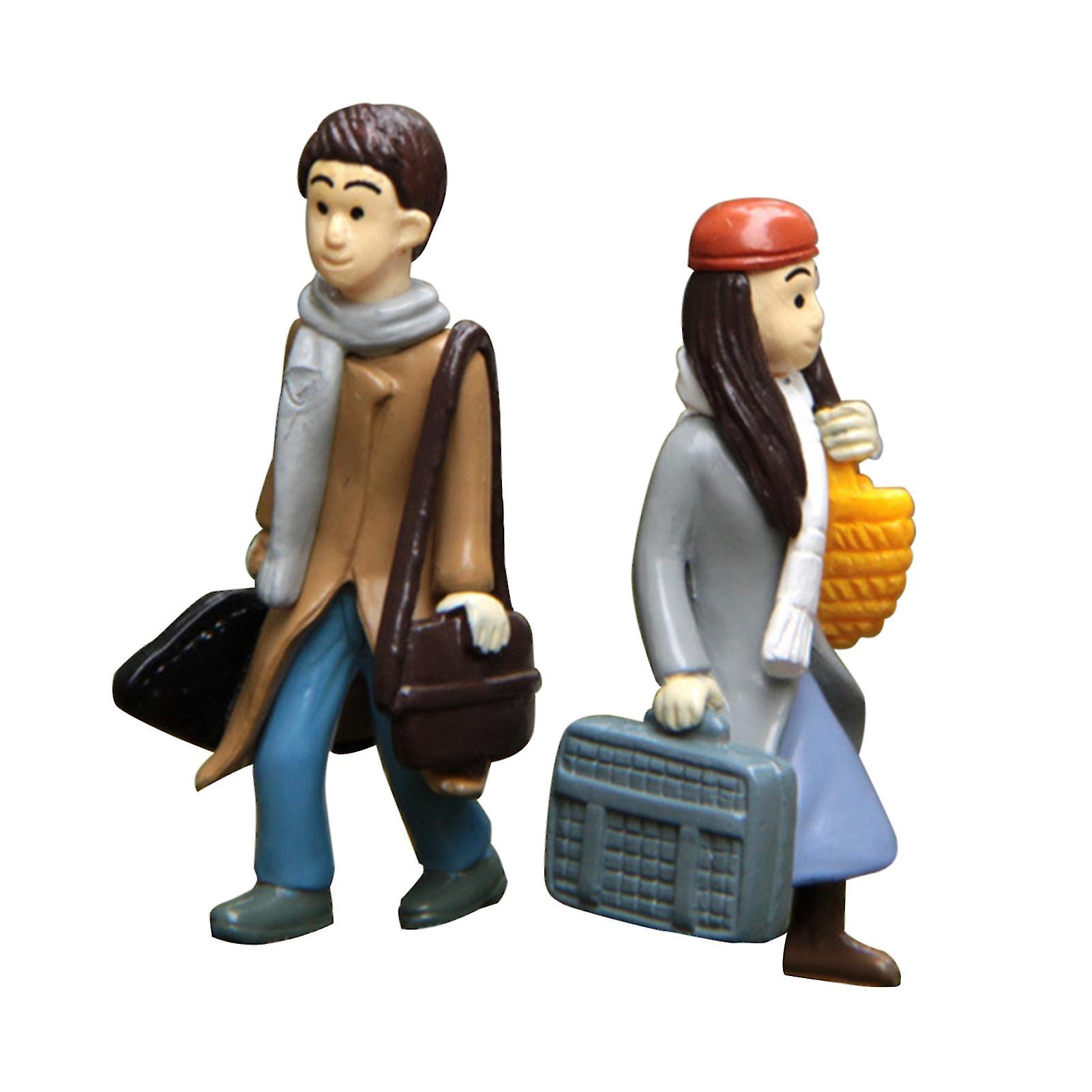 2pcs/セットカップルフィギュア創造的な革新的な愛らしいミニチュア男性女性人形のための休日