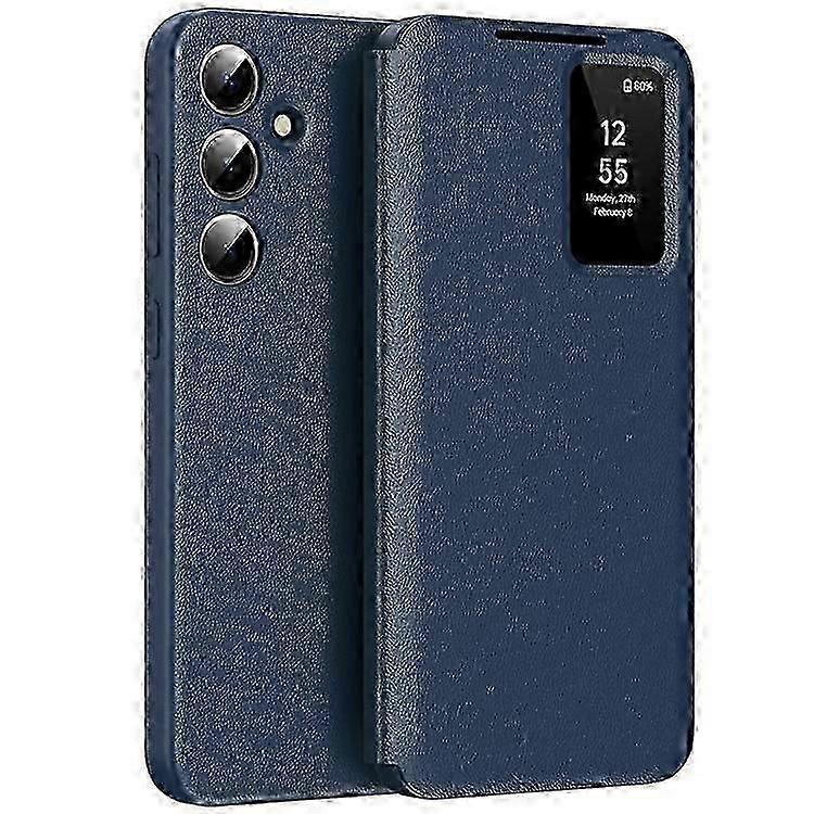 For Samsung Galaxy A56 5G Leather Case With Card Holder Smart View Window And Stand