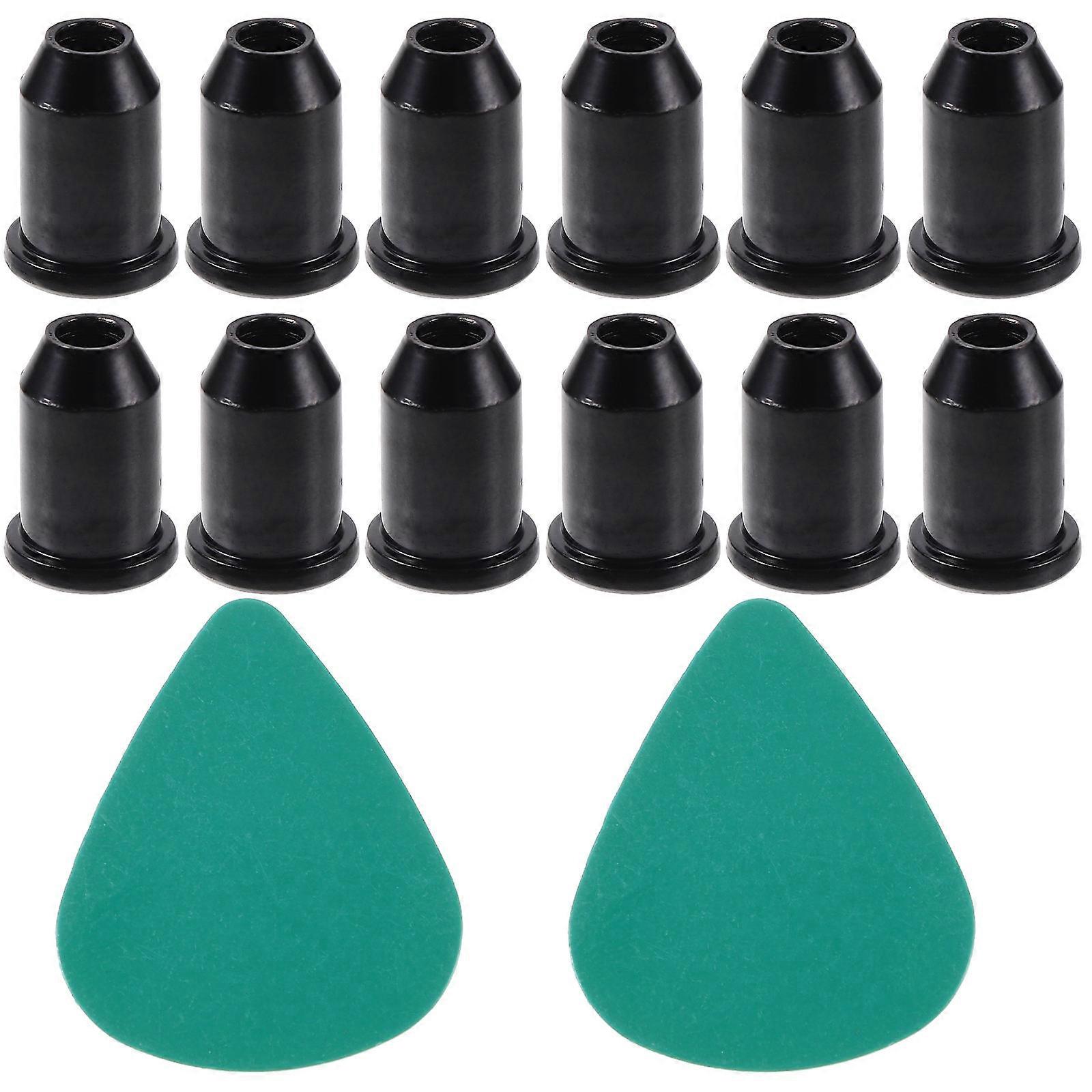 Guitar Strap Lock Button Electric Guitar Accessories Square Black 1.5X1CM String Through Body Building 1Set