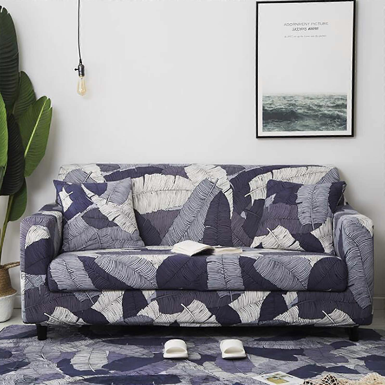 Printed Sofa Cover, Universal Elastic Stretch AntiSlip Couch Protector For 1 Seater 90140cm