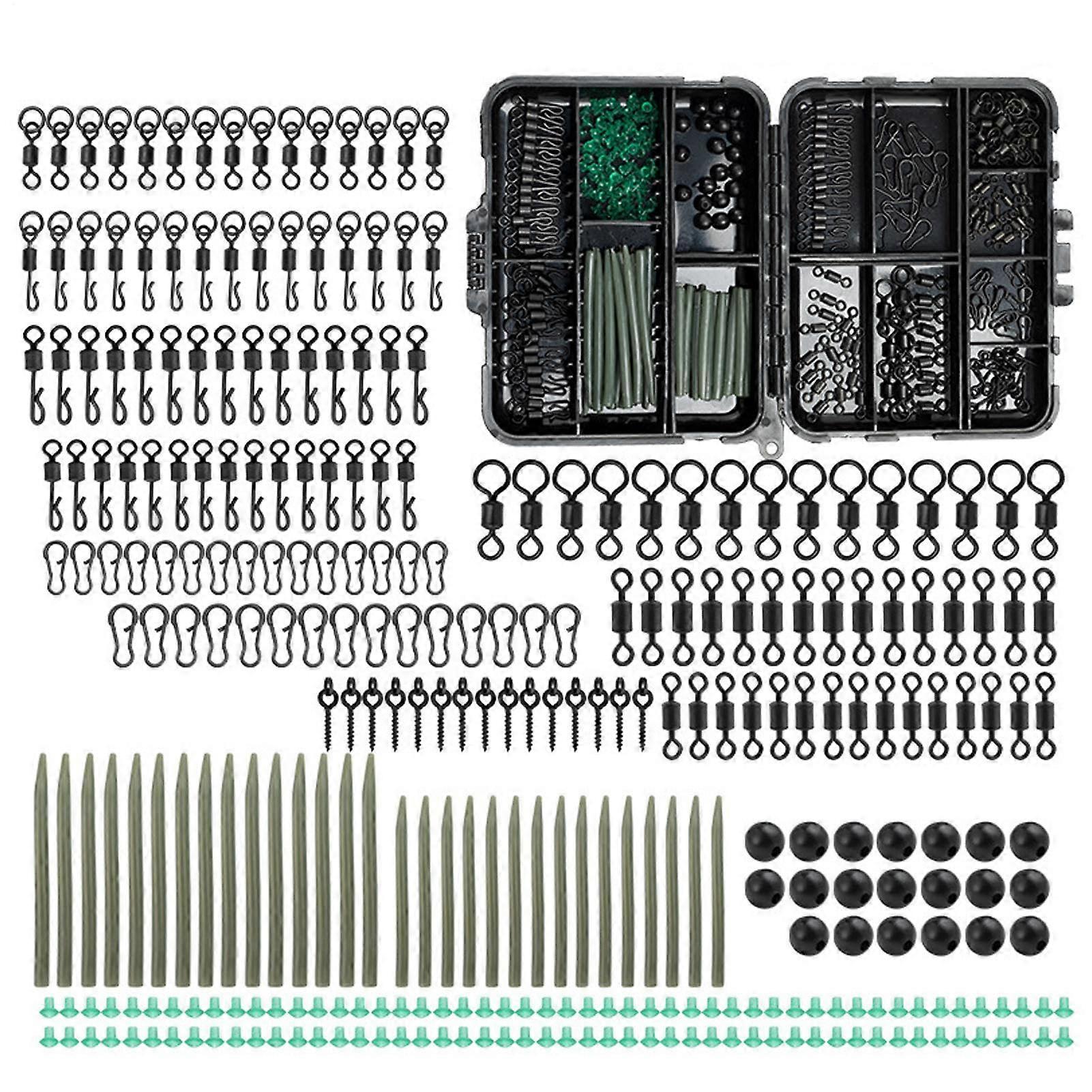 Carp fishing accessories, 300piece tackle for bait hooks Sensitive gear for sea, river, lake