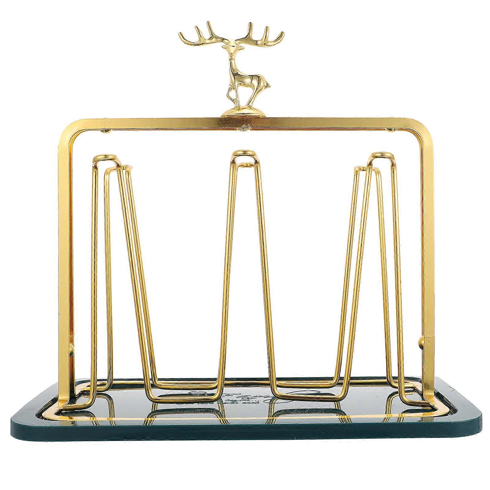 Central Storage Table Cup Holder Household Cup Rack Deer Shape Iron Plastic Desktop Organizer 1Set