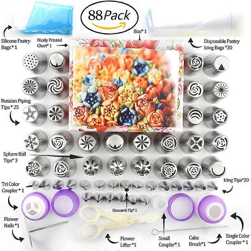 88 pcs Cake Decorating Baking Supplies Kit