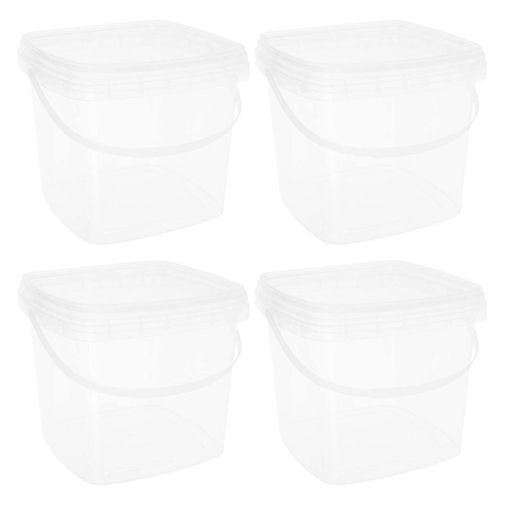 It sounds like you're describing a product listing for **stackable plastic storage buckets with lids**. Here's a polished and detailed version of