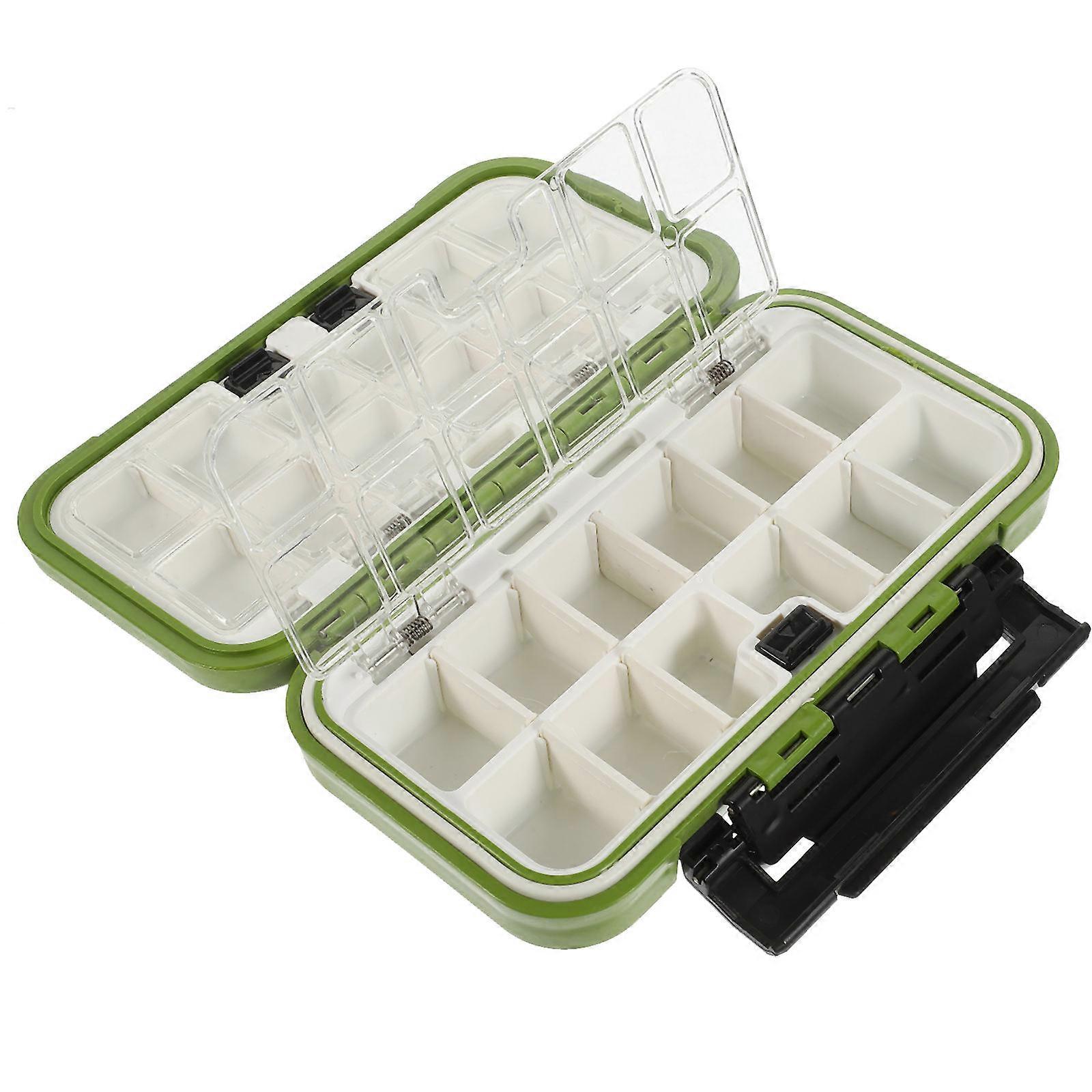 Storage Box for Fishing Equipment Durable Antiskid Tidy Fishing Gear Green Black 1Pcs