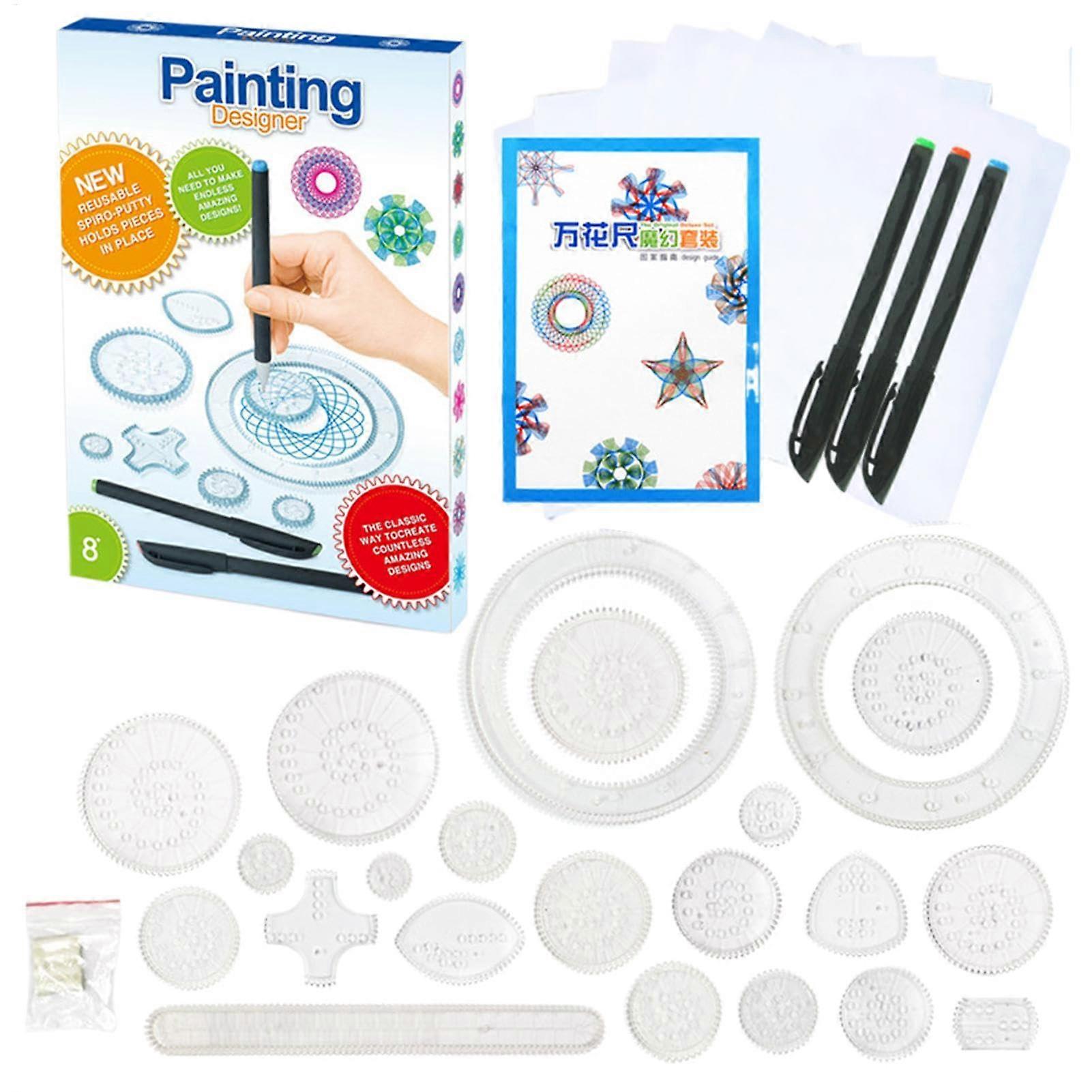 Geometric ruler for spiral art 28in1 Multifunctional drawing ruler set