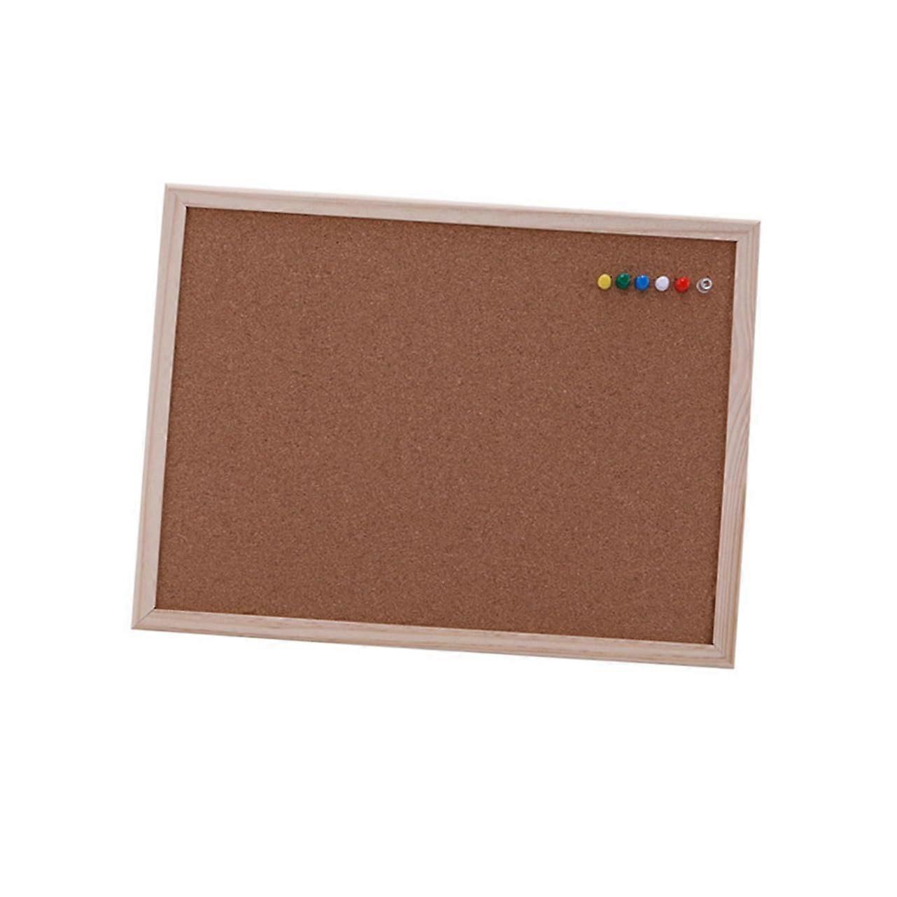 Wooden Cork Board Universal Bulletin Board for Office, School, and Home Mounting Photos and Documents Natural Cork Surface Easy