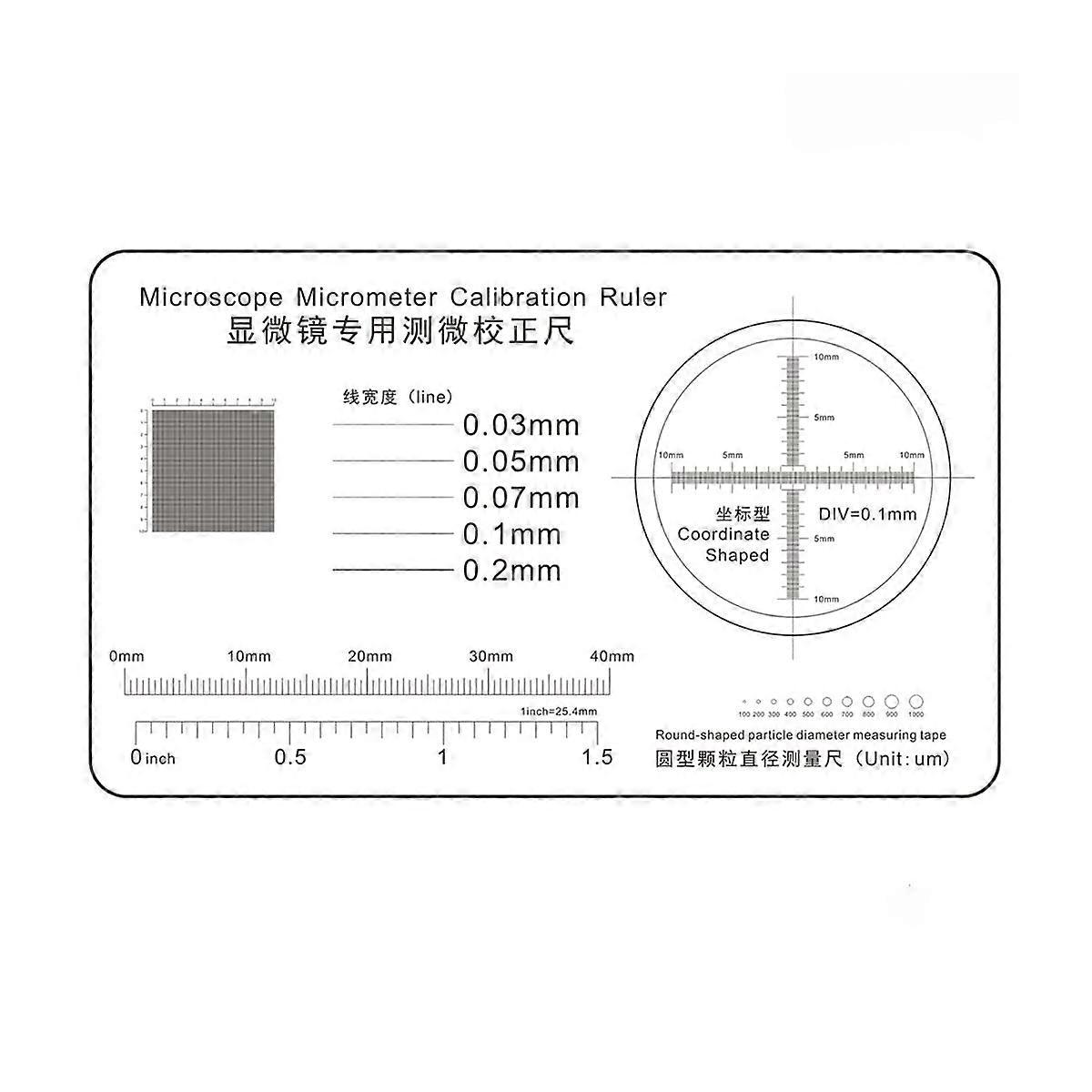 Microscope Micrometer Correction Ruler Optical Microscope Calibration Slide Precision Instrument 75x45mm