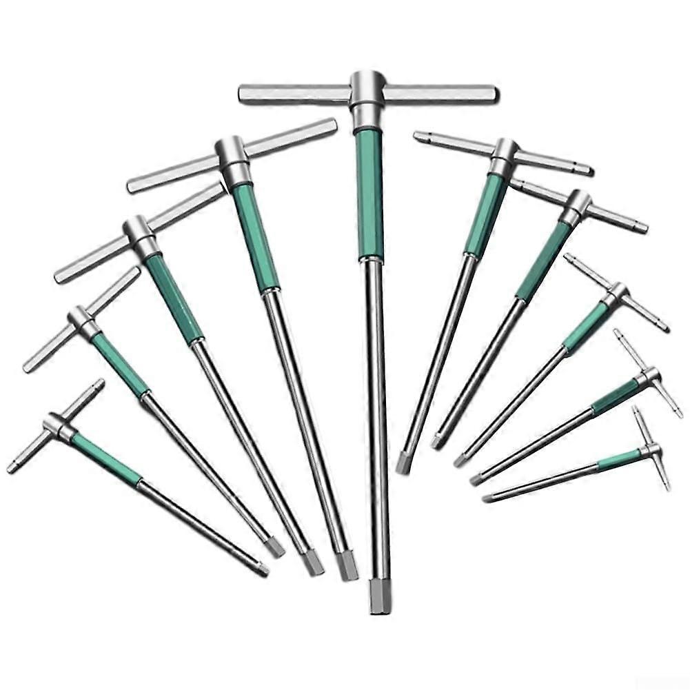 Tshaped screw wrench made of stainless steel, complete 10piece set for various tasks