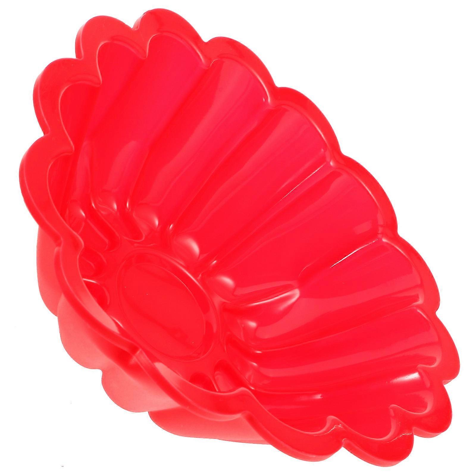 Flower Shape Mold Silicone Cake Mold for Baking Use Red Eco-Friendly Material
