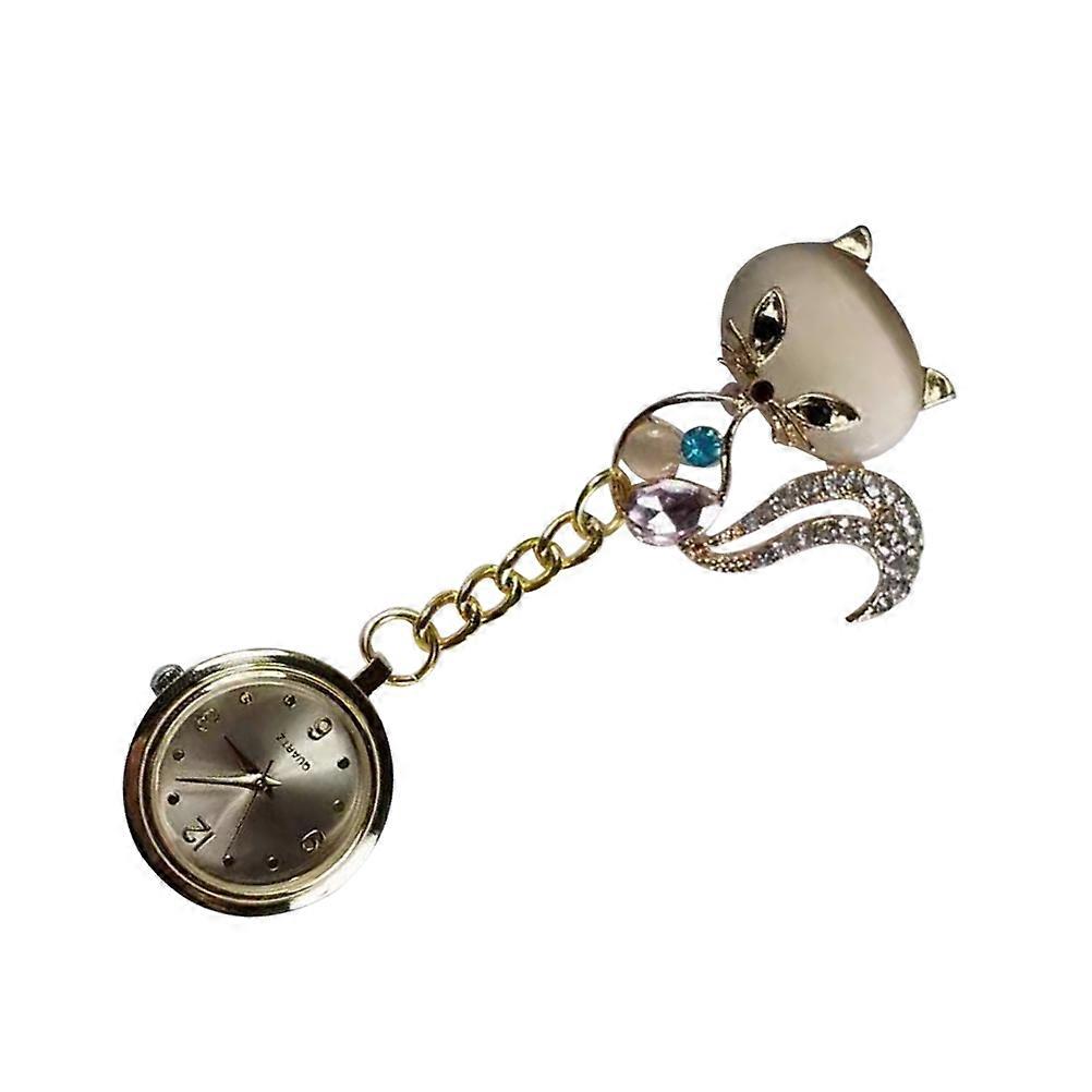 Elegant Golden Pocket Watch for Decoration Use with Zinc Alloy Material and Rhinestone Inlay 2.5 inches
