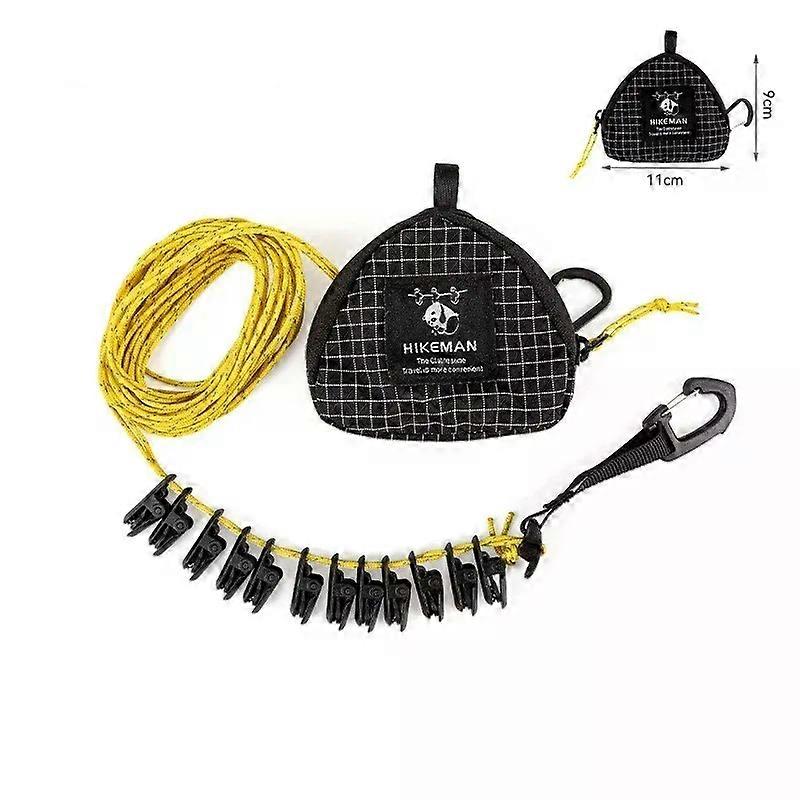 التخييم المحمولة قابل للتعديل في الهواء الطلق حبل الغسيل للتخييم السفر Windproof معلقة حبل مع مقاطع مجفف الغسيل قابل للطي للمشي لمسافات طويلة