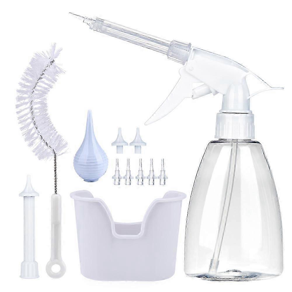 Ear cleaning set 300ML capacity ear cleaning bottle, with 5 nozzles, ear cleaning ball, earwax cleaning tool, ear irrigator