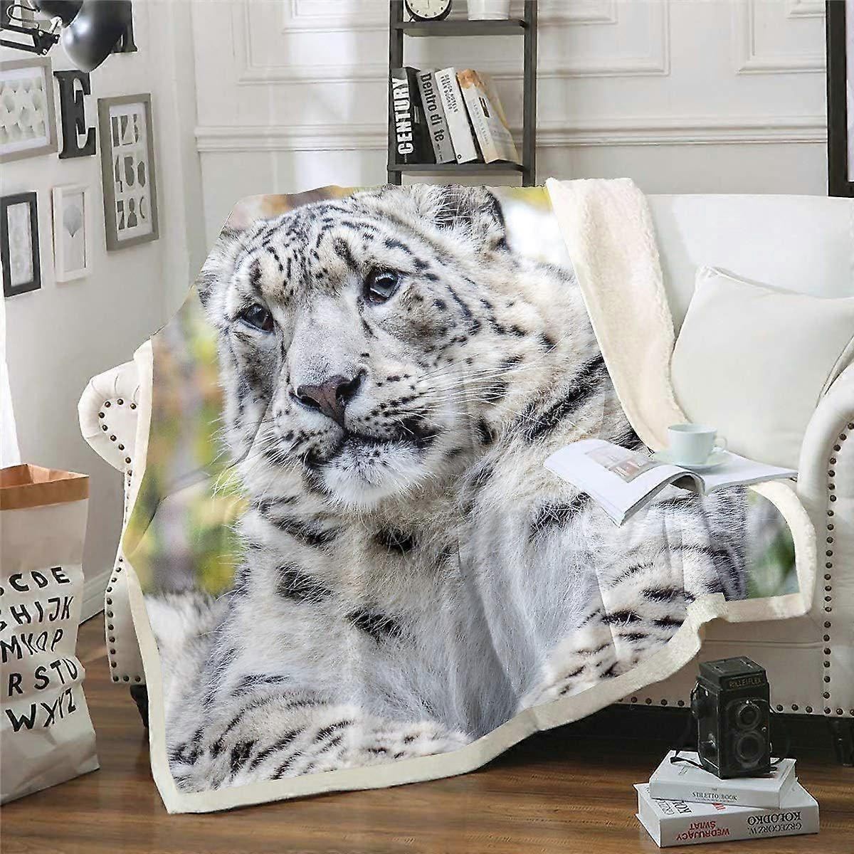 TR360 Leopard Sherpa Blanket Wild Cheetah Animal Theme Fleece
