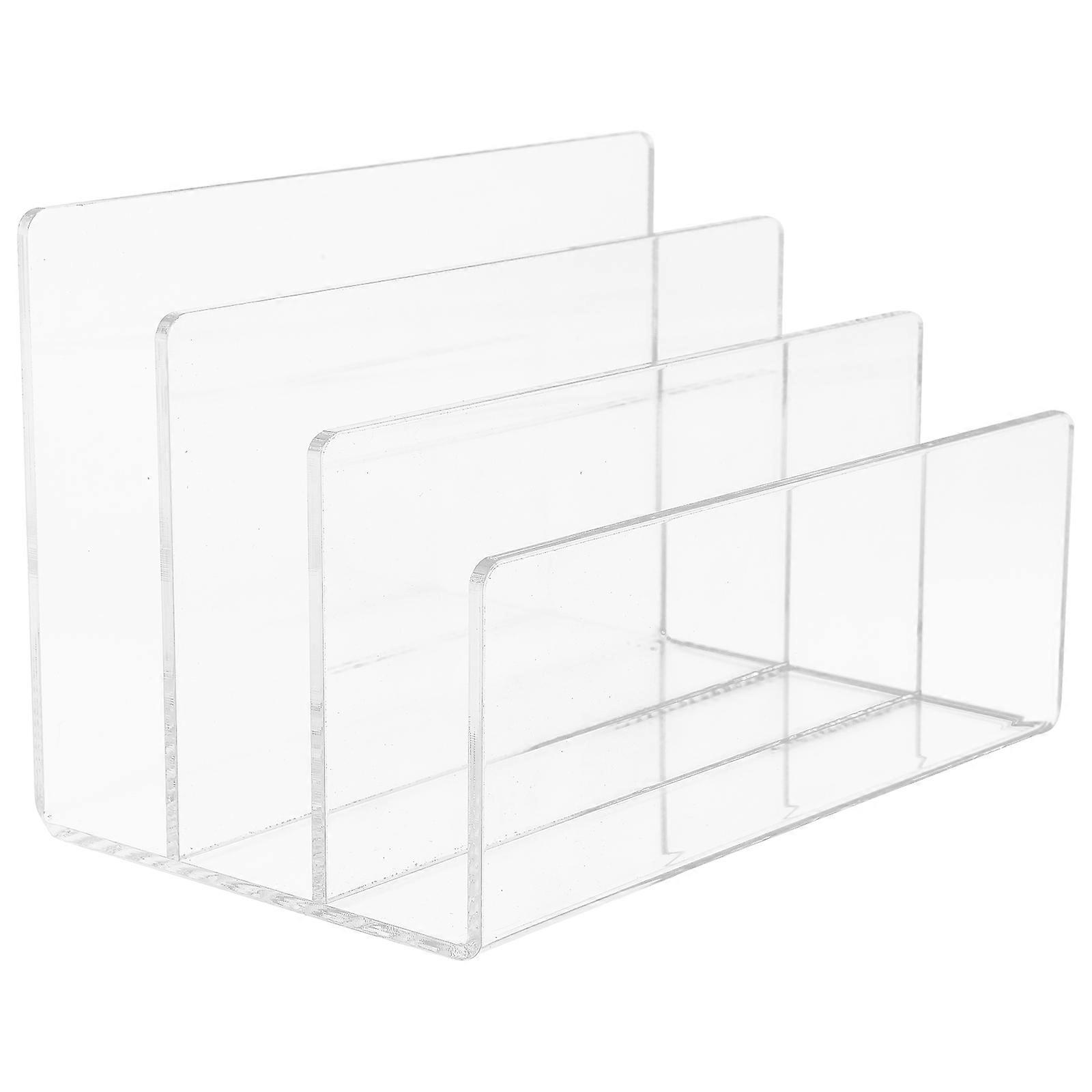 Acrylic Book Holding Document Organization Desktop Storage Racks Clear Paper .5X13.8CM 1Set
