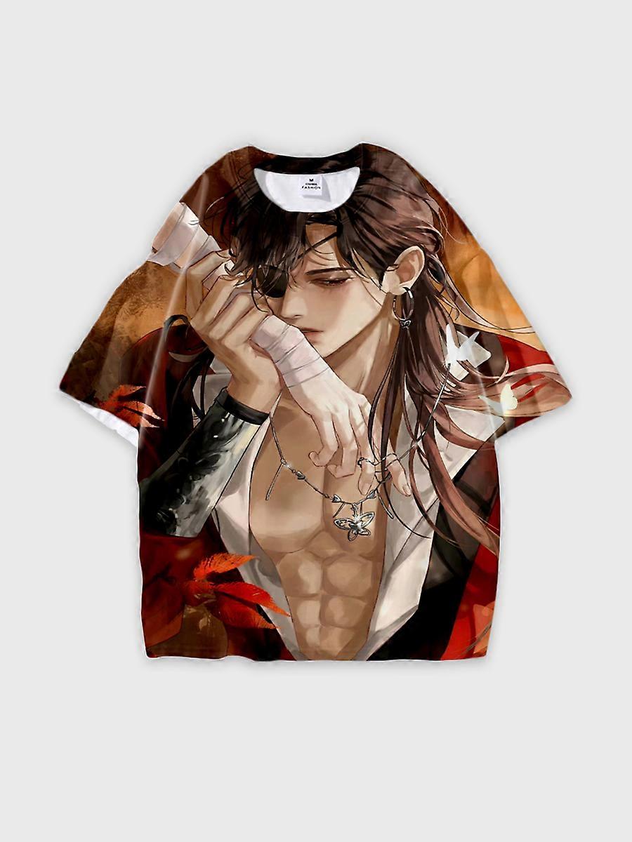 T-shirt round neck Role Pattern loose short sleeve E3717