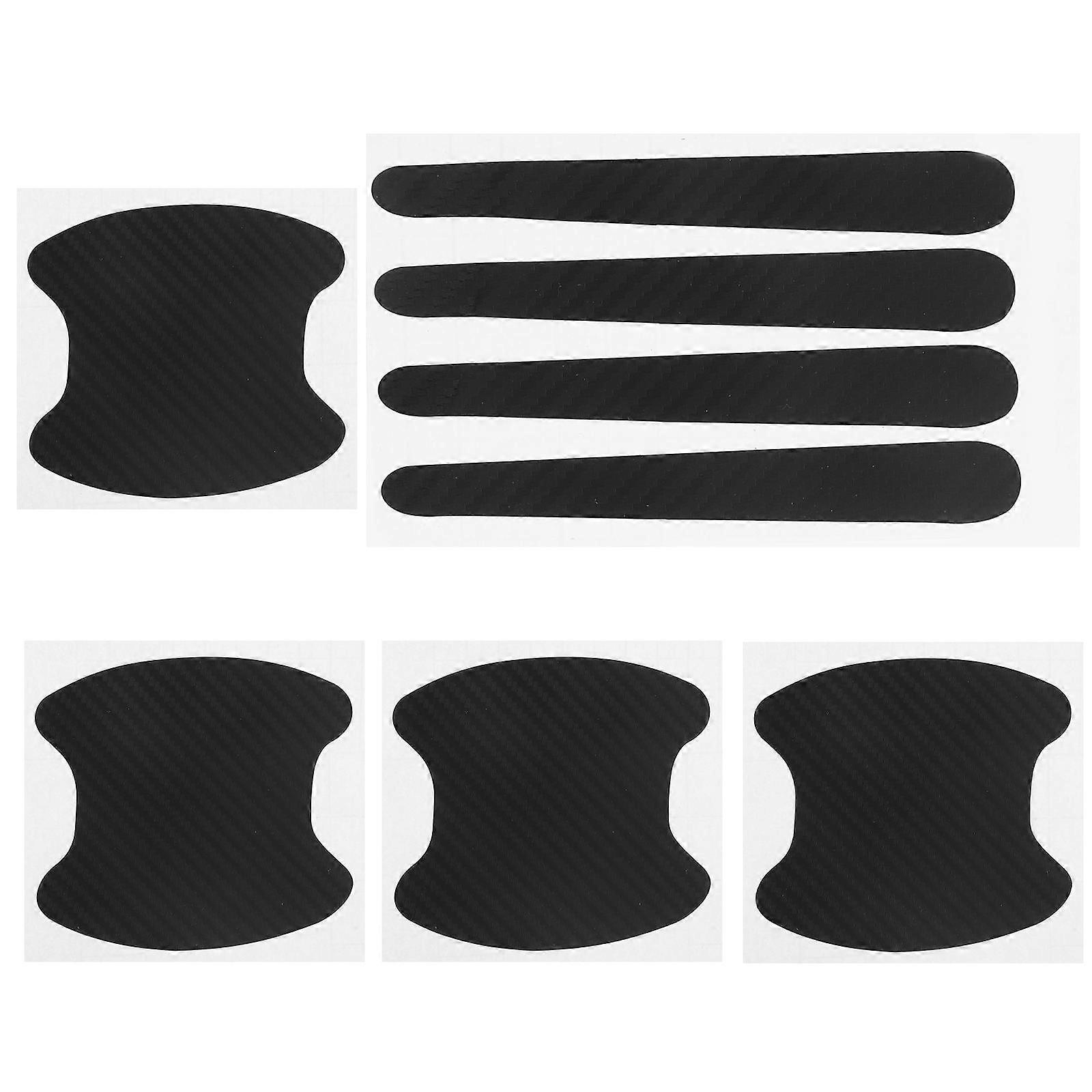 8-Pcs Car Handle Protector Door Handle Sticker Set Scratch Protection PVC For Everyday Use Black