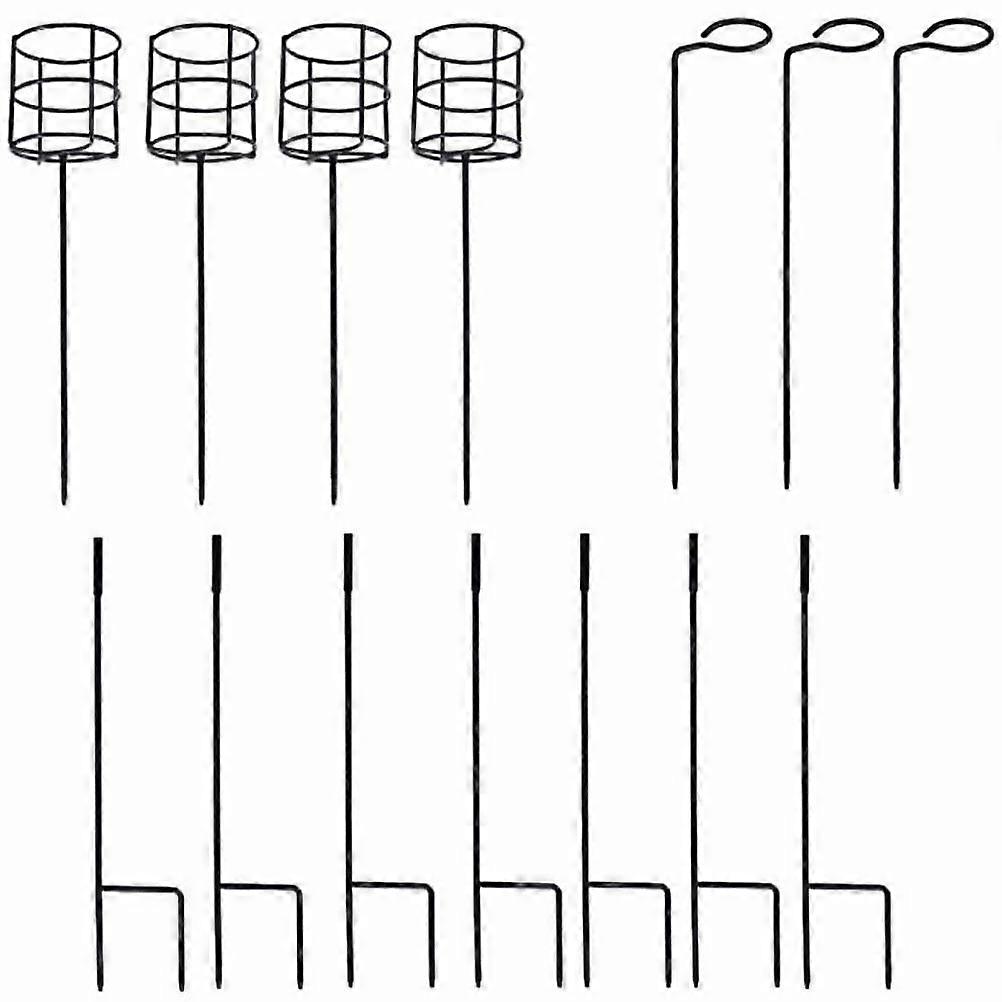 7 Pcs Practical Cup Racks For Picnics Featuring Ground Insertion Design 82X9.8X9.8CM Brown Ideal For Beverage Support