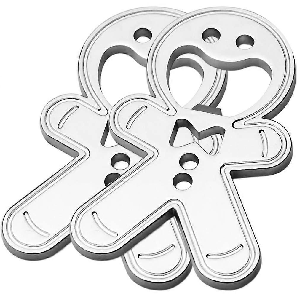 Portable Metal Opener Gingerbread Man Shape Keyring Tool Gift Giving 2Pcs