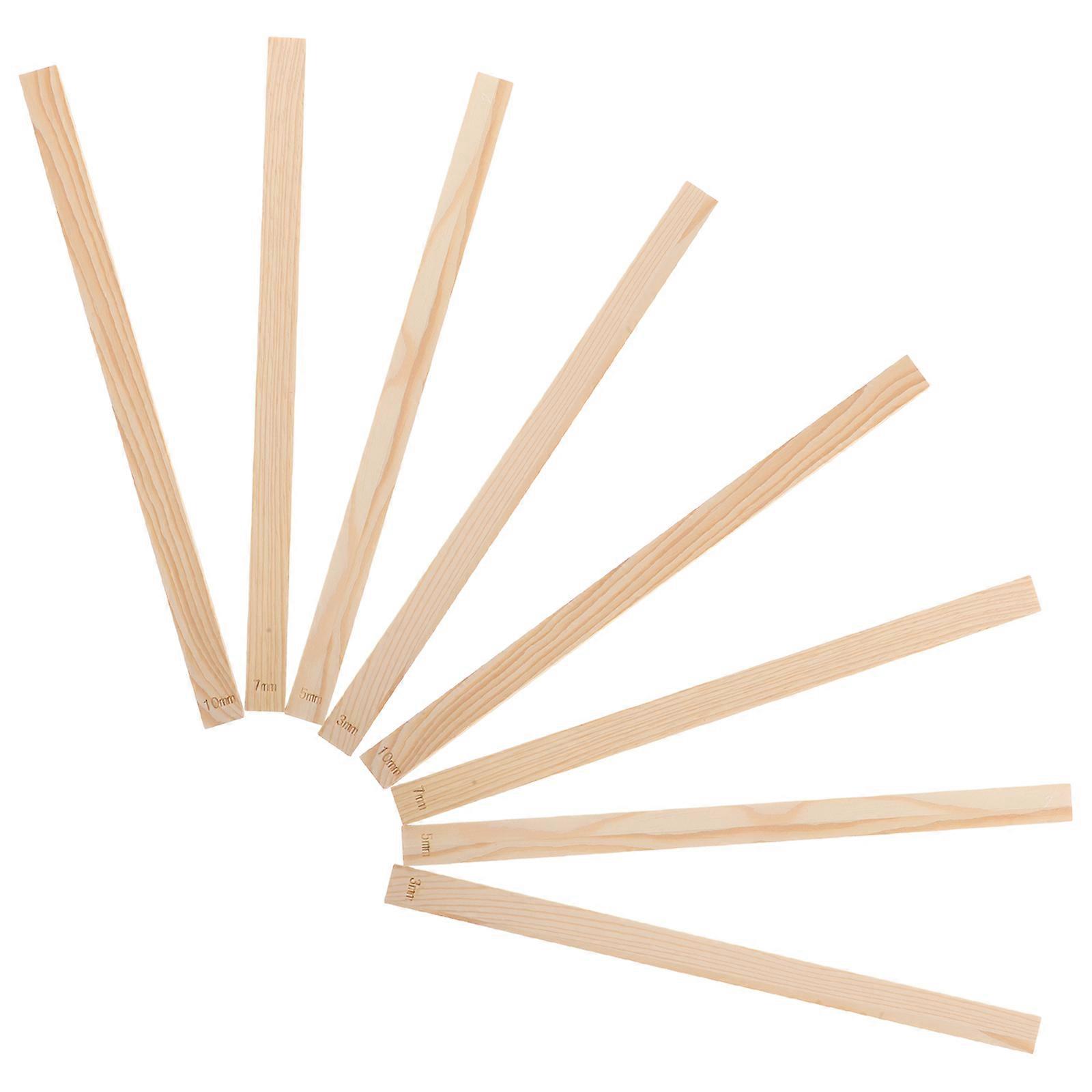 Wooden Rolling Pin Guide Set for Ceramics 8pcs Beige Wood Precision Cutting Tools for Clay