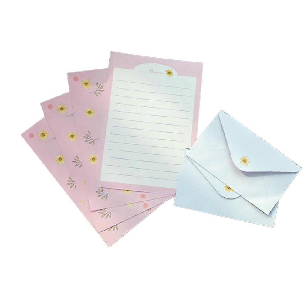 Colorful Writing Stationery with Pretty Paperboard Perfect for Daily Use and Gifting 4 Pieces per Set Including 2 Envelopes