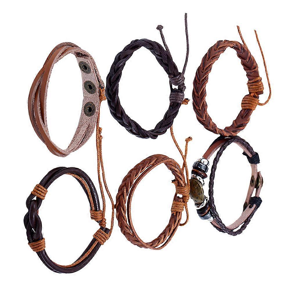1 Set DIY Hip Hop Woven Cowhide Wrist Chain for Men – Fashionable Bracelet Accessory for Daily Wear & Parties – Unique Style
