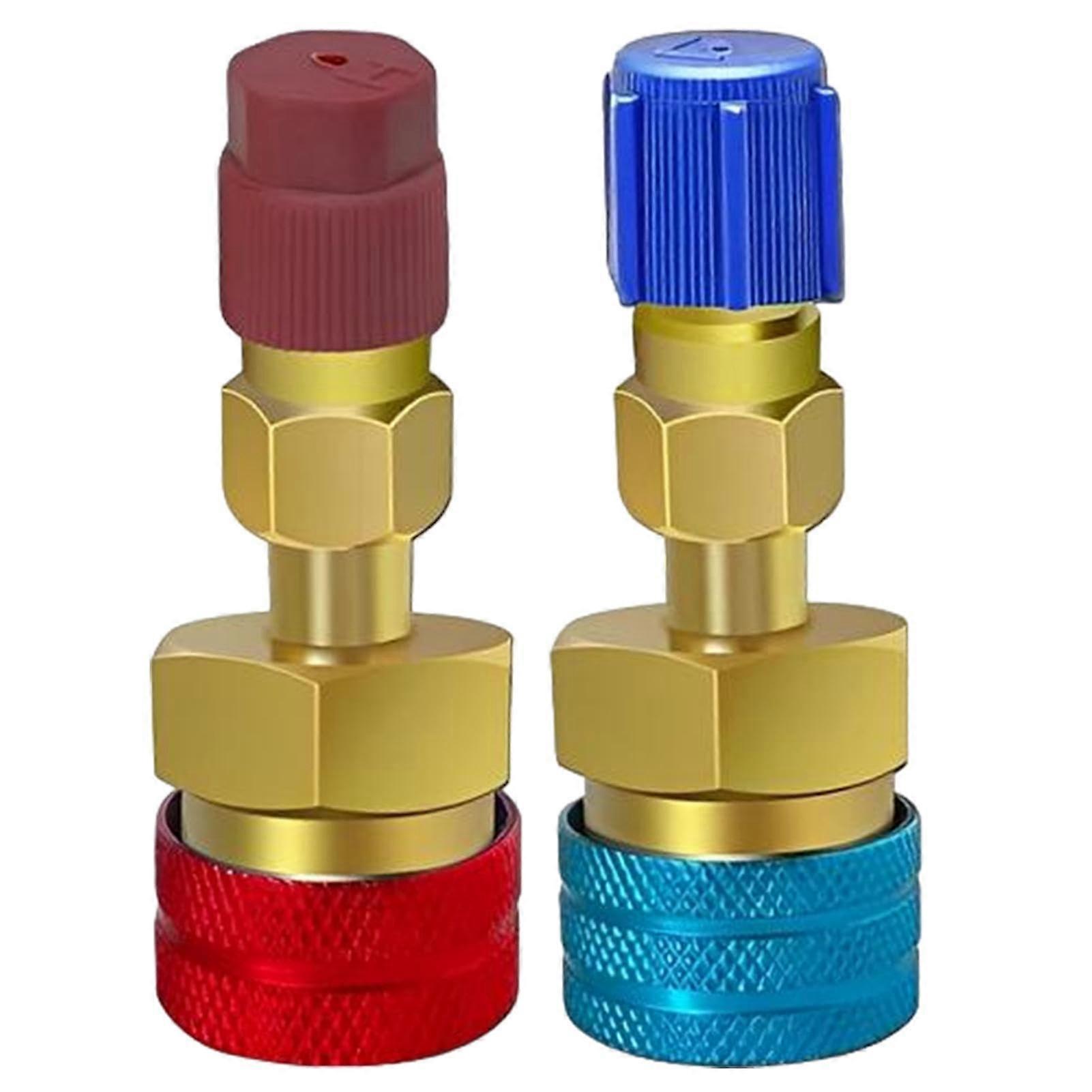 Quick Coupling Adapter for Car Refrigerant, High-Low Conversion Fittings, Copper Air Conditioner Hose Connector