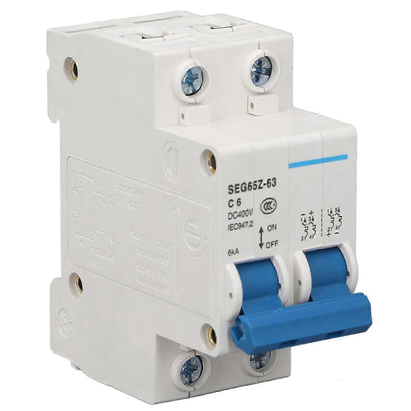Miniatur-Leistungsschalter 2P 6KA 400V Luftschalter für Solar-PV-Systemmodule Gitter C6 6A