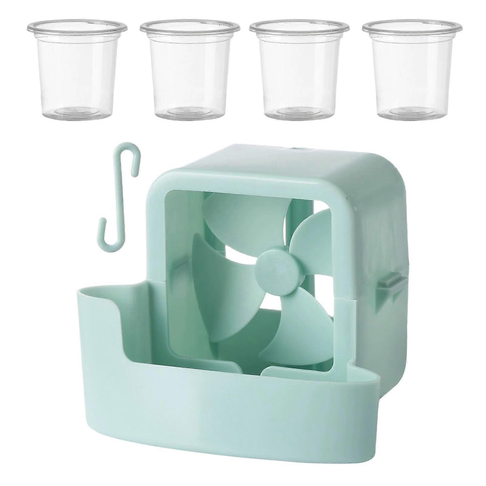 Fan Mist Cooling Adapter Portable Extendable Ice Box Festival 4.33 x 3.54 x 3.54 cm Blue Floor Vevtilator Accessories