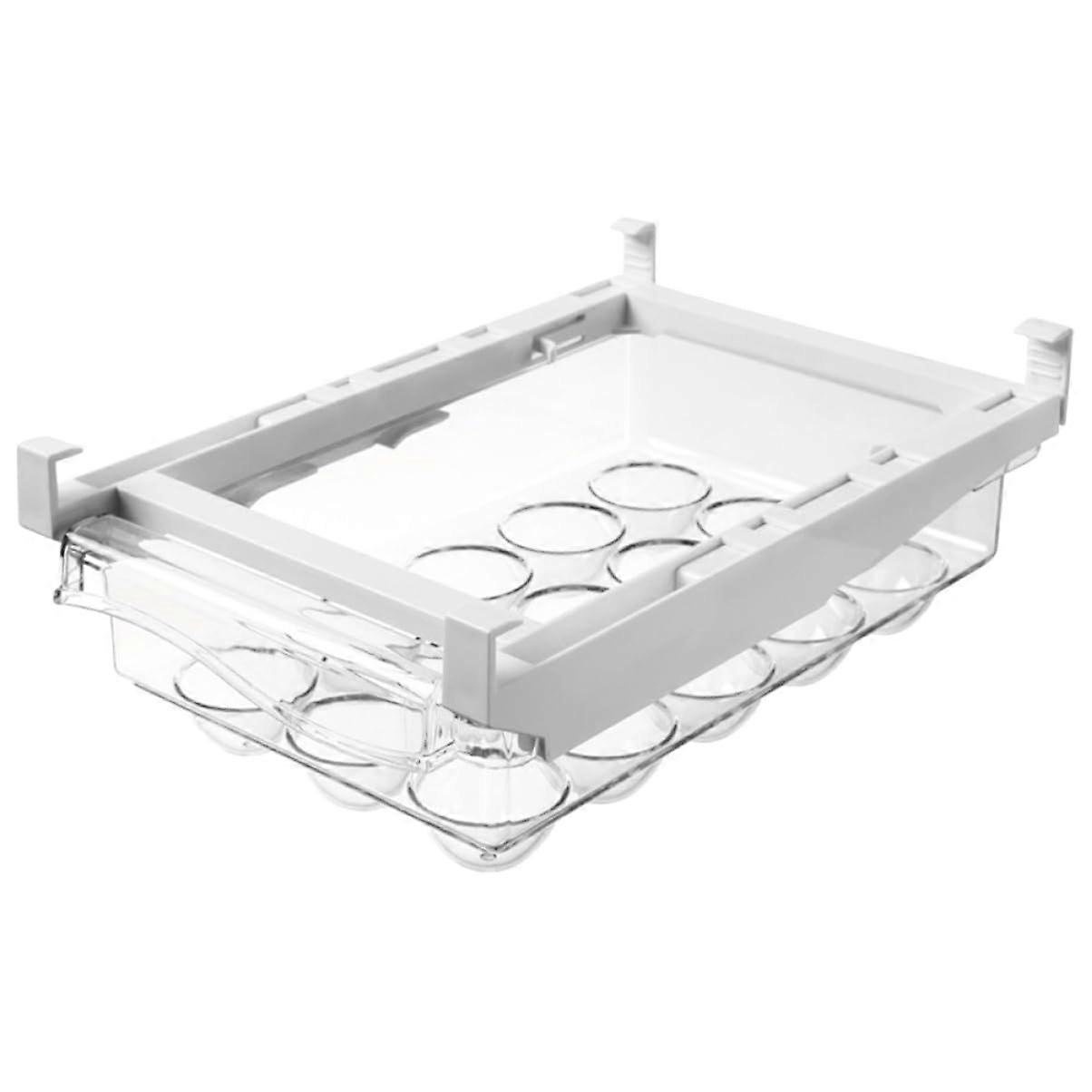 Egg Storage Box For Refrigerator With Clear Plastic Compartments, Space-Saving Kitchen Organizer, Reusable